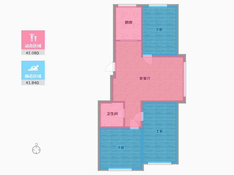 黑龙江省-哈尔滨市-御河湾印象城-76.00-户型库-动静分区