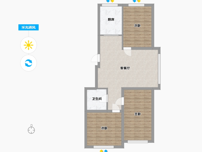 黑龙江省-哈尔滨市-御河湾印象城-76.00-户型库-采光通风