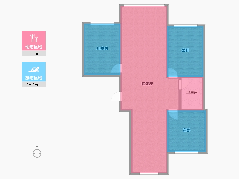 黑龙江省-牡丹江市-新泰锦绣城-106.25-户型库-动静分区