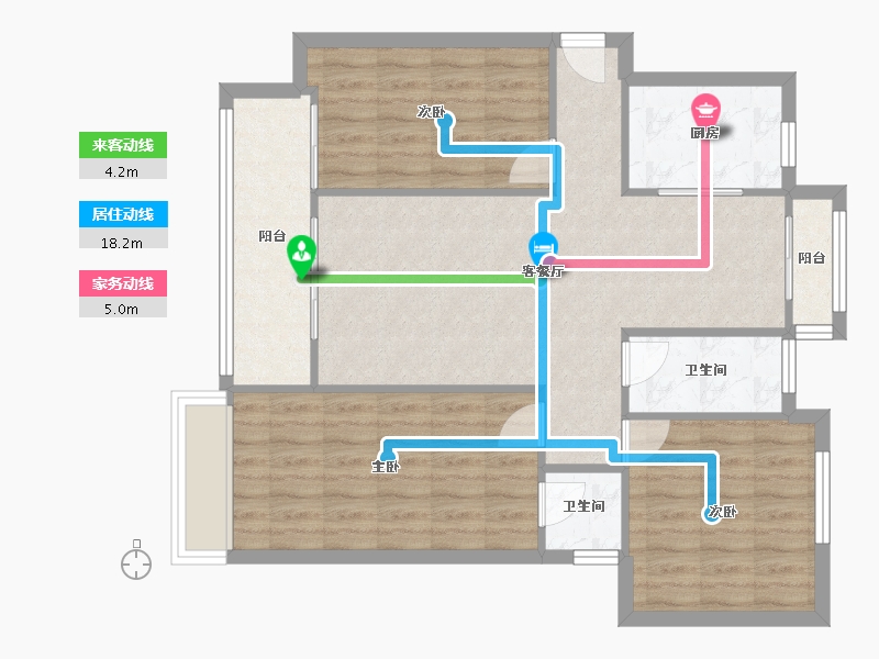 陕西省-榆林市-钰城小区-108.00-户型库-动静线