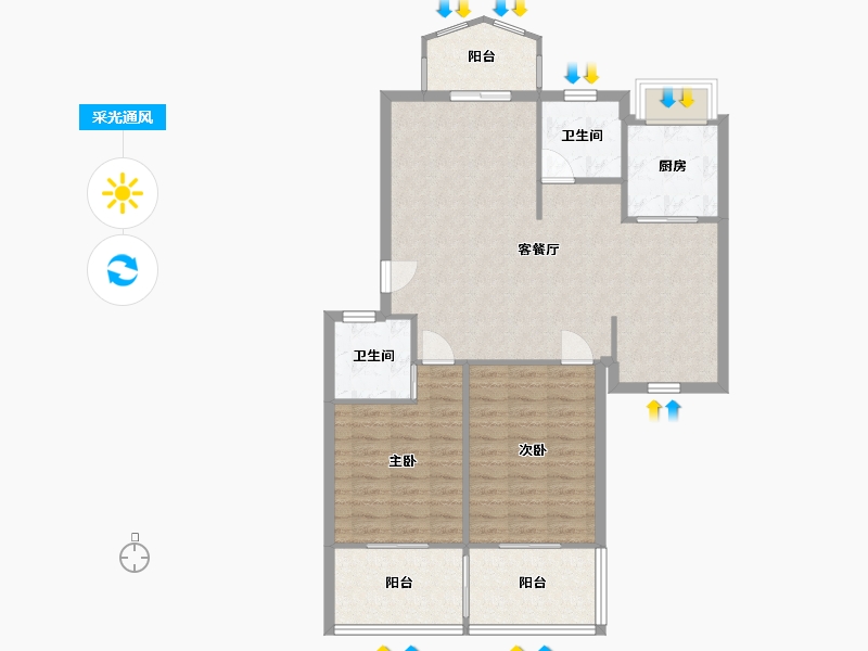 湖北省-武汉市-紫菘花园-98.00-户型库-采光通风