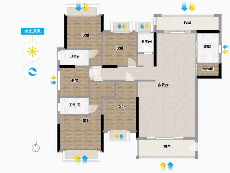 广东省-揭阳市-华泰豪庭-180.40-户型库-采光通风