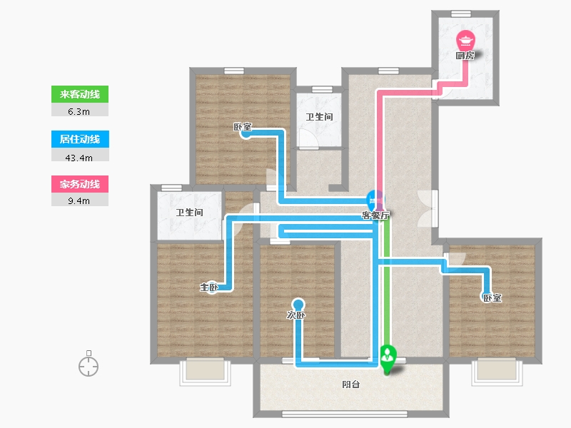 安徽省-安庆市-天悦域荣-二期-144.00-户型库-动静线