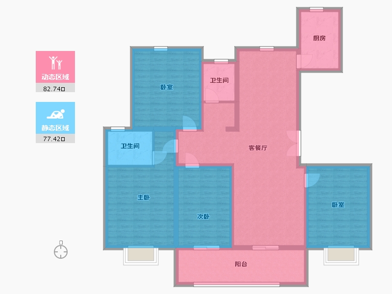 安徽省-安庆市-天悦域荣-二期-144.00-户型库-动静分区