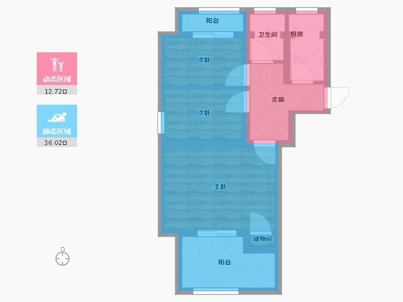 北京-北京市-木材厂宿舍-41.38-户型库-动静分区