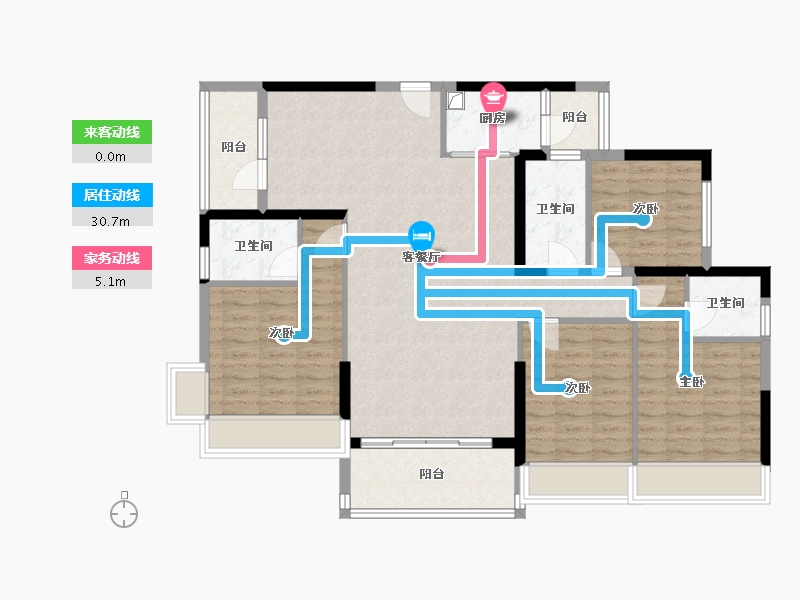 广东省-河源市-龙腾花园二期1栋-120.89-户型库-动静线