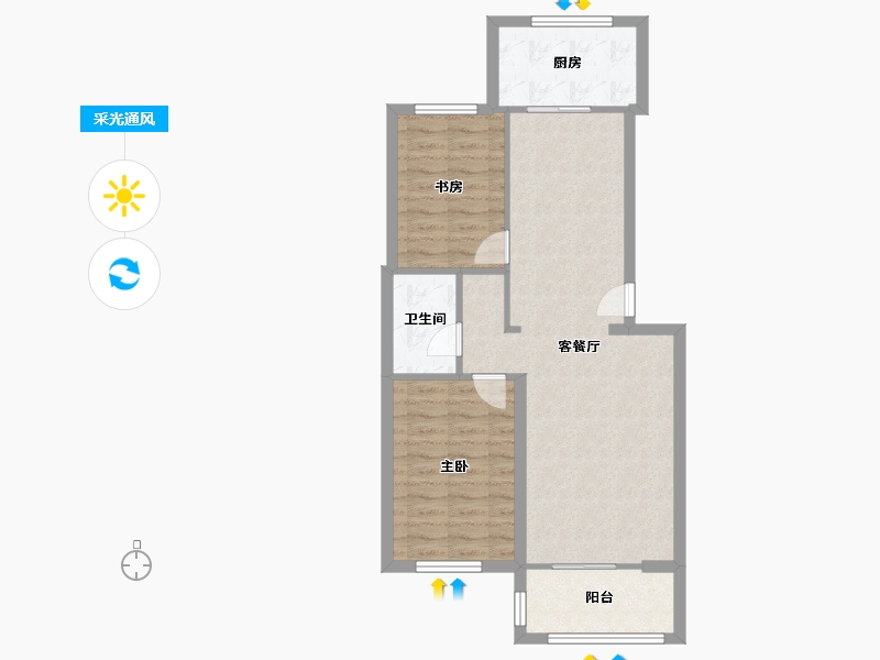 山西省-太原市-大唐花园-83.00-户型库-采光通风