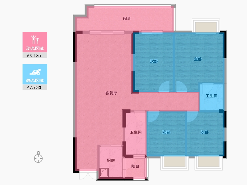 湖南省-郴州市-东方新城-108.00-户型库-动静分区