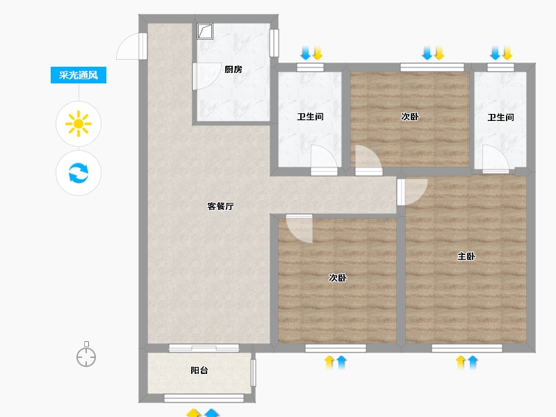 上海-上海市-恩波雅苑-92.00-户型库-采光通风