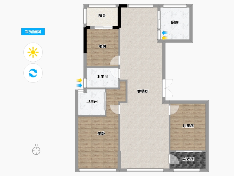 浙江省-台州市-天弘嘉苑-122.00-户型库-采光通风