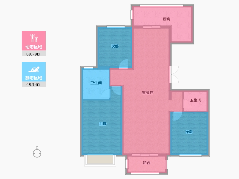 河北省-张家口市-东华御府-134.40-户型库-动静分区