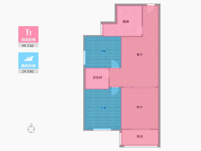 湖北省-武汉市-三角花园王家湾小区-90.00-户型库-动静分区