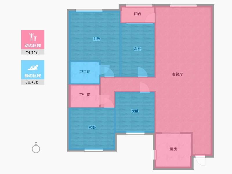 山东省-滨州市-黄山茗居-124.72-户型库-动静分区