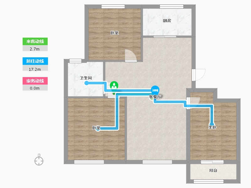 山东省-烟台市-观阳佳苑-90.00-户型库-动静线