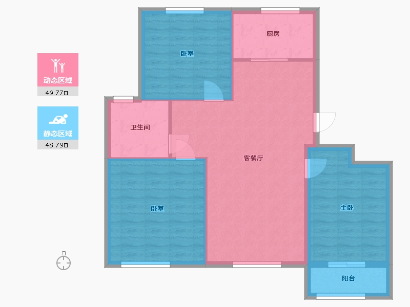 山东省-烟台市-观阳佳苑-90.00-户型库-动静分区