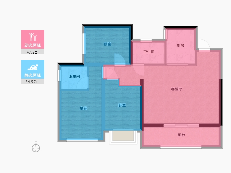 贵州省-贵阳市-建发央著和玺书香府缦云-72.52-户型库-动静分区