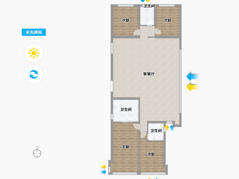 福建省-福州市-榕发麓里云筑-144.00-户型库-采光通风