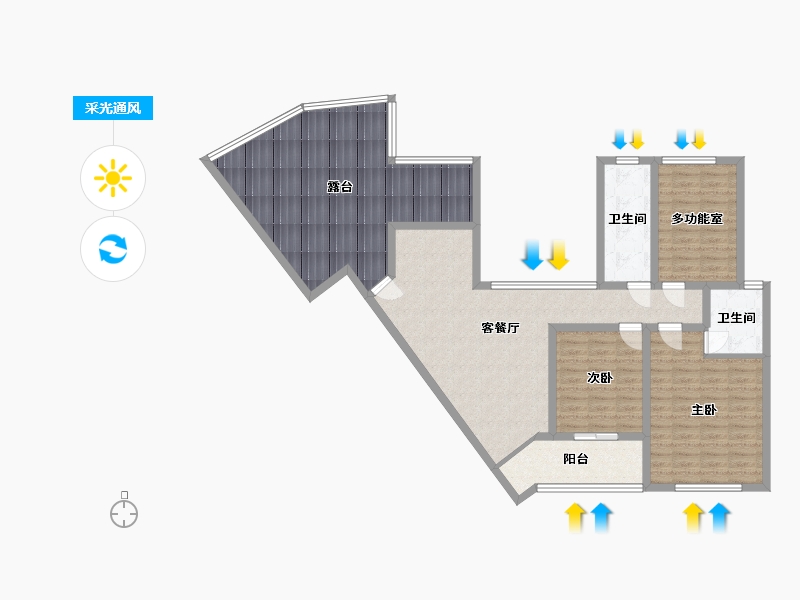 广西壮族自治区-柳州市-国信凤起新都-120.00-户型库-采光通风