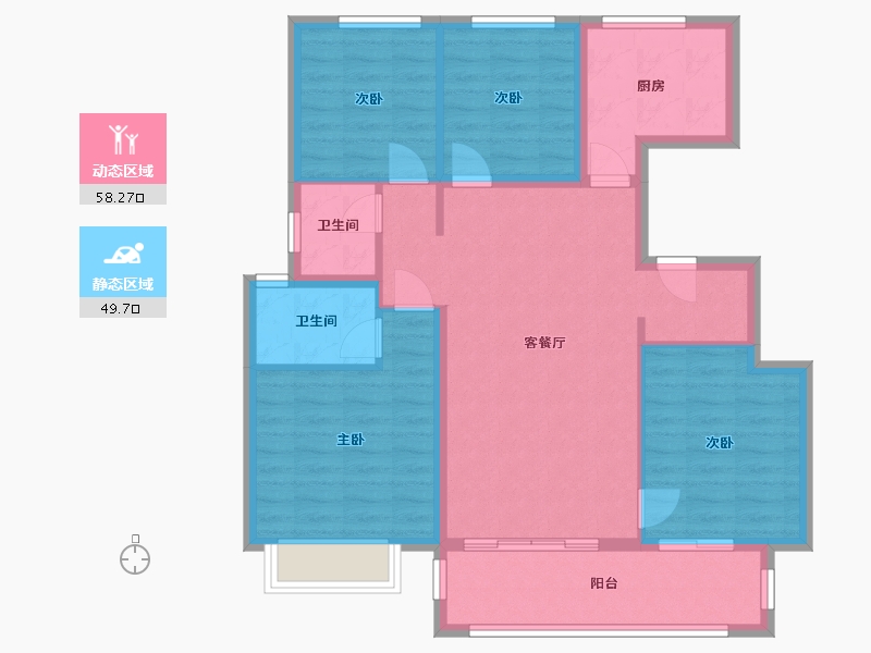 河北省-衡水市-富力院士廷-107.20-户型库-动静分区