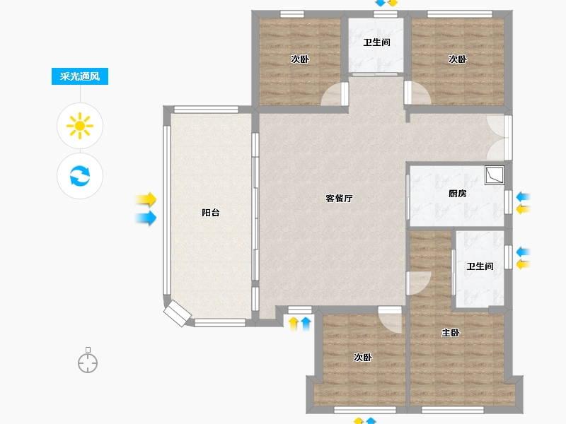 福建省-福州市-榕发麓里云筑-111.20-户型库-采光通风