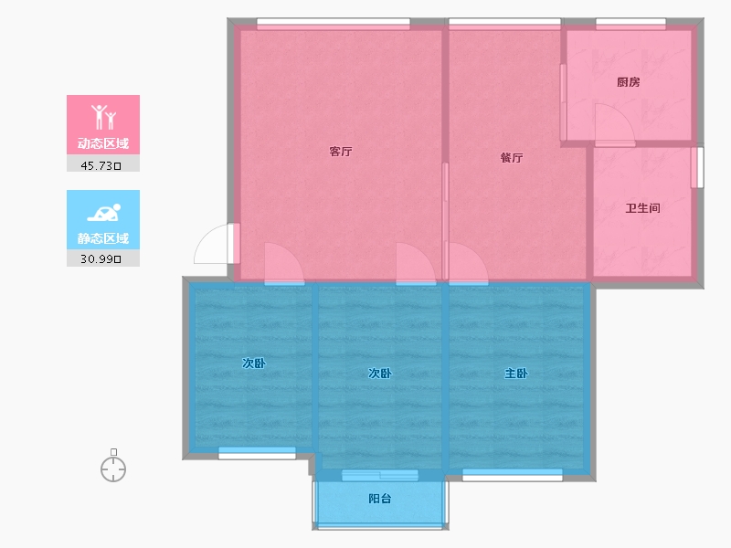 广东省-珠海市-胡椒园-89.50-户型库-动静分区