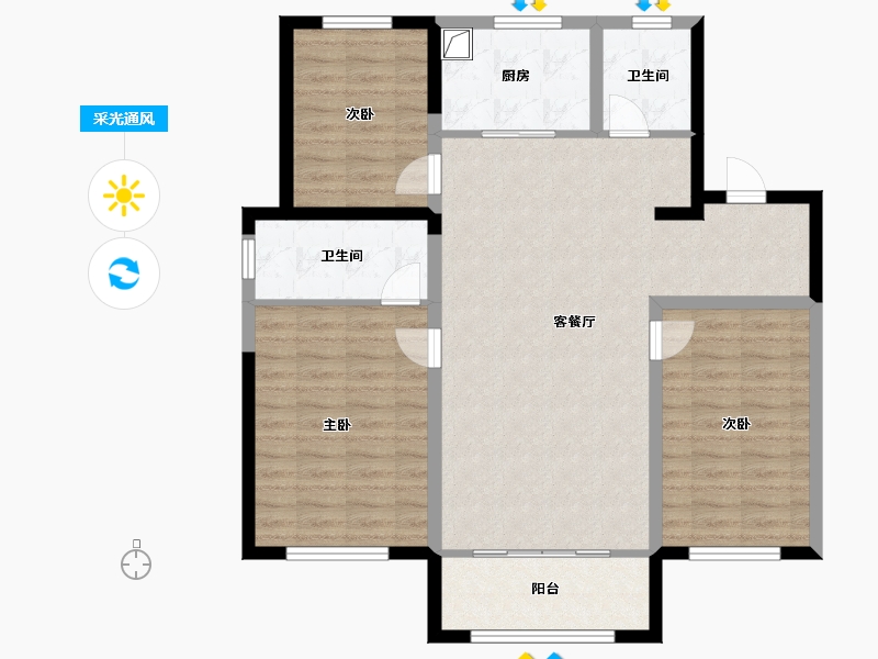 河北省-保定市-紫云佳苑-100.00-户型库-采光通风