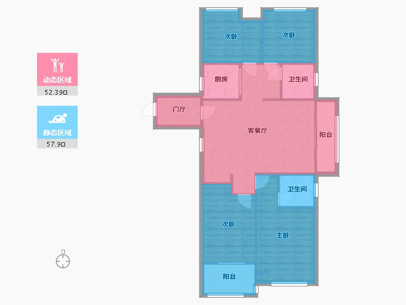 福建省-福州市-博仕后官邸-120.00-户型库-动静分区