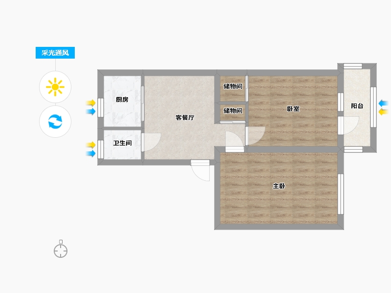 北京-北京市-胜古东里-47.56-户型库-采光通风