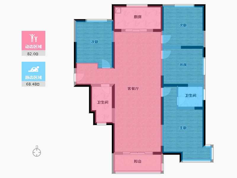 陕西省-渭南市-盛泽龙樾府-135.20-户型库-动静分区