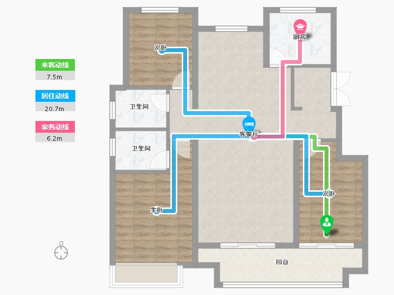 河北省-邢台市-卓丰德贤府-106.40-户型库-动静线