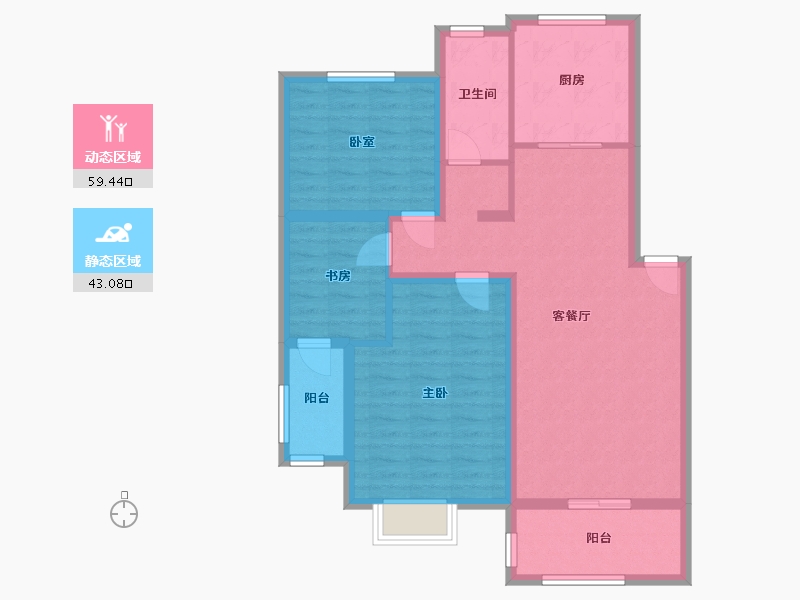 安徽省-宣城市-绿宝嘉园-91.24-户型库-动静分区