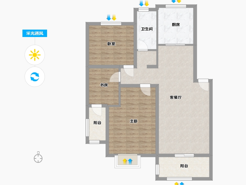 安徽省-宣城市-绿宝嘉园-91.24-户型库-采光通风