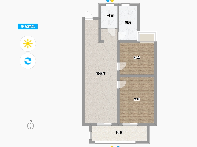 江苏省-连云港市-双池花园-76.80-户型库-采光通风