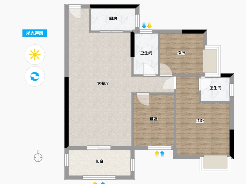 广东省-河源市-运兴豪苑-90.00-户型库-采光通风