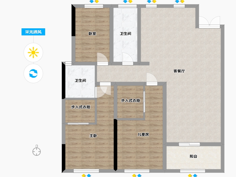 江苏省-南通市-正泰江岸水苑-133.00-户型库-采光通风