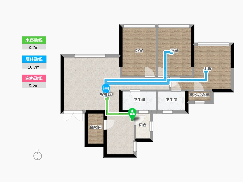 辽宁省-沈阳市-新加坡城-89.00-户型库-动静线