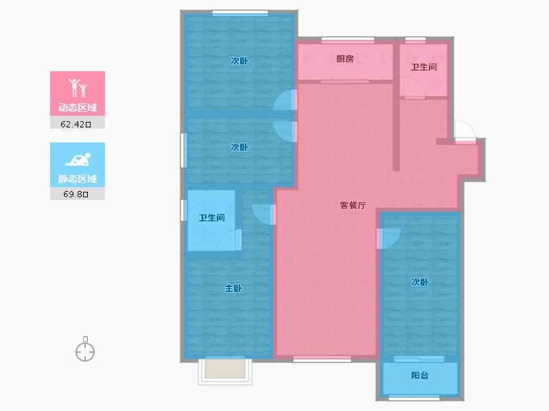 山东省-滨州市-得瑞龙湖国际-140.72-户型库-动静分区