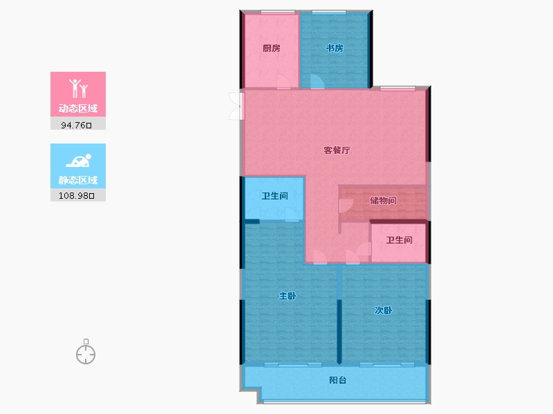 浙江省-温州市-鹿屿华庭-92.90-户型库-动静分区