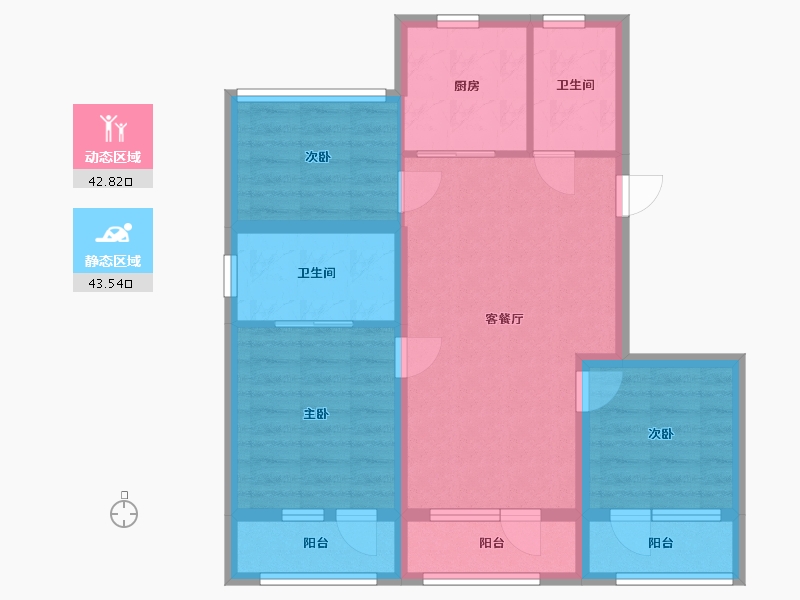 北京-北京市-中海和瑞叁号院-88.00-户型库-动静分区