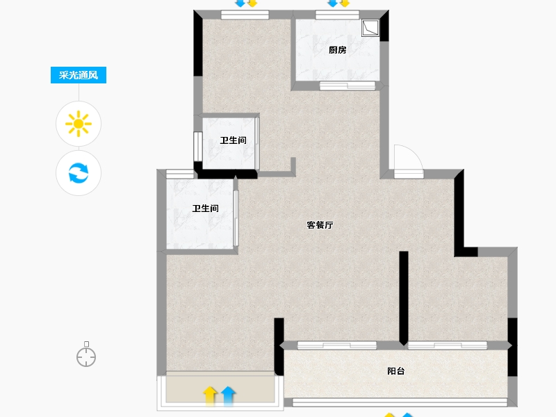 浙江省-台州市-伟星锦园-71.99-户型库-采光通风