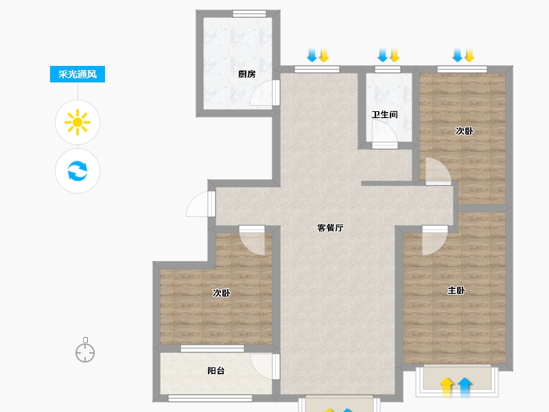 山东省-枣庄市-翰宏铭筑-102.40-户型库-采光通风