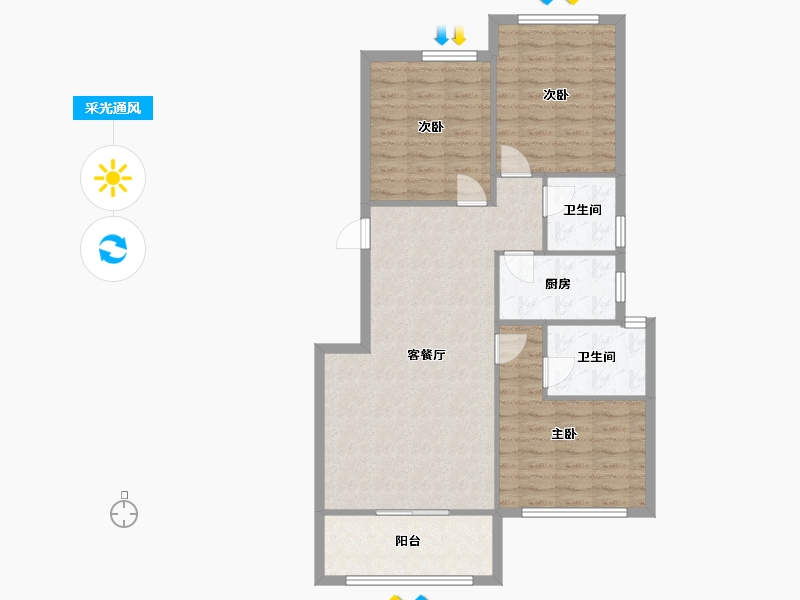 浙江省-衢州市-建工丁香里-72.41-户型库-采光通风