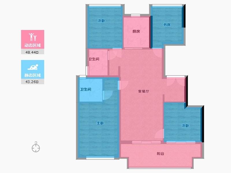 福建省-福州市-榕发麓里云筑-82.40-户型库-动静分区