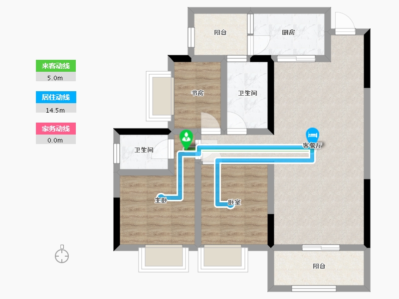 四川省-绵阳市-水晶郦城-85.10-户型库-动静线