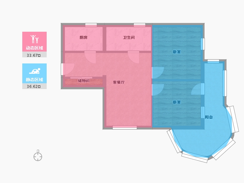 北京-北京市-依翠园-70.20-户型库-动静分区