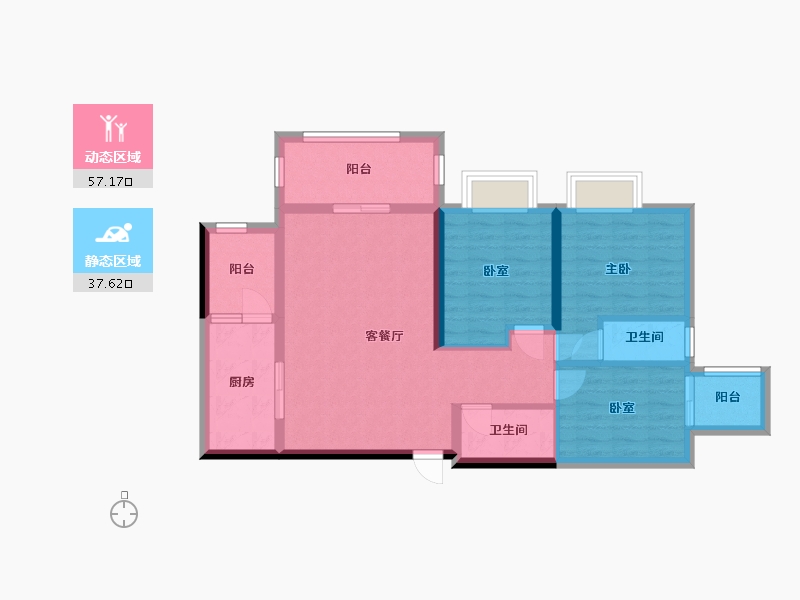 广东省-清远市-宏泰嘉园-88.30-户型库-动静分区