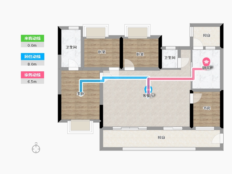 四川省-绵阳市-水晶郦城-93.95-户型库-动静线