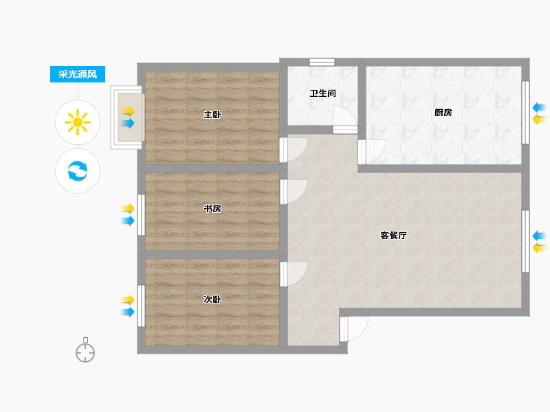 河北省-保定市-中华小区-一区-110.00-户型库-采光通风