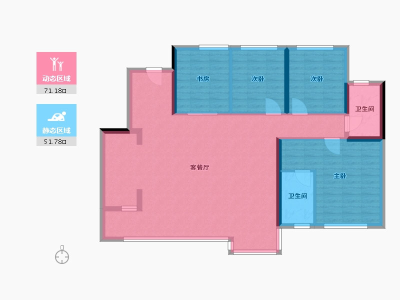 四川省-成都市-龙湖观辰-111.57-户型库-动静分区