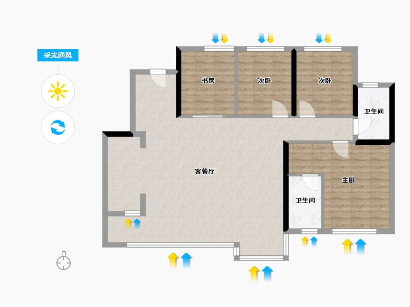 四川省-成都市-龙湖观辰-111.57-户型库-采光通风